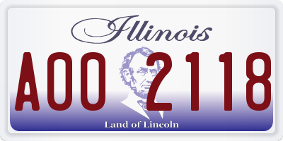 IL license plate A002118