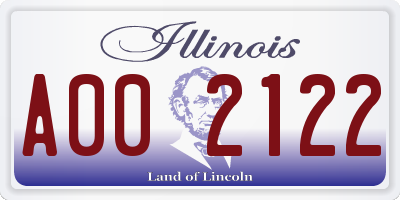 IL license plate A002122