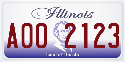IL license plate A002123