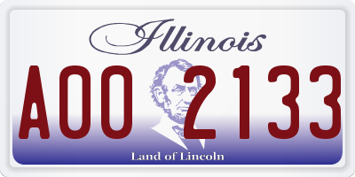 IL license plate A002133