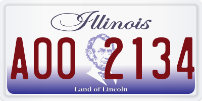 IL license plate A002134