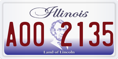 IL license plate A002135