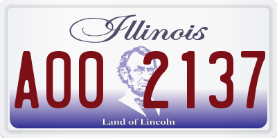 IL license plate A002137