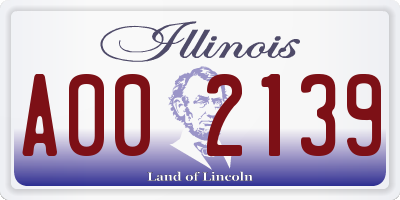 IL license plate A002139