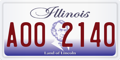 IL license plate A002140