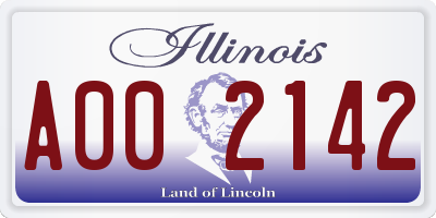 IL license plate A002142