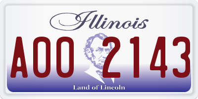 IL license plate A002143