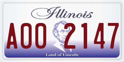 IL license plate A002147