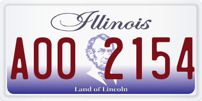 IL license plate A002154