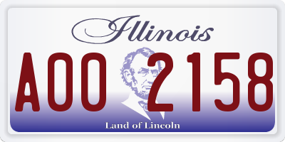 IL license plate A002158