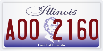 IL license plate A002160