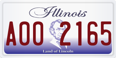 IL license plate A002165