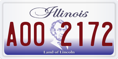 IL license plate A002172