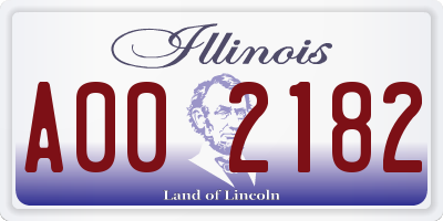 IL license plate A002182