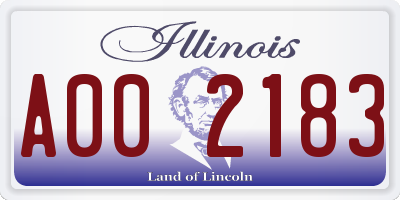 IL license plate A002183