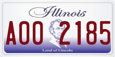 IL license plate A002185