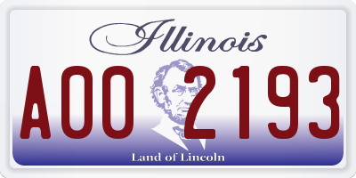 IL license plate A002193