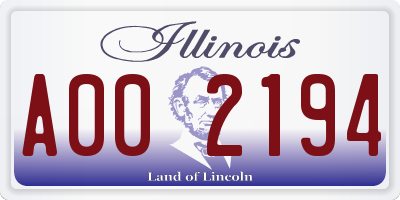 IL license plate A002194