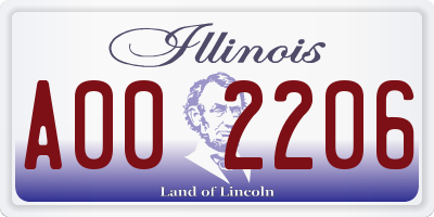 IL license plate A002206