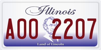 IL license plate A002207