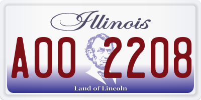 IL license plate A002208