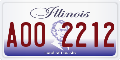 IL license plate A002212