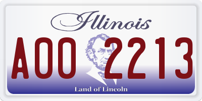 IL license plate A002213