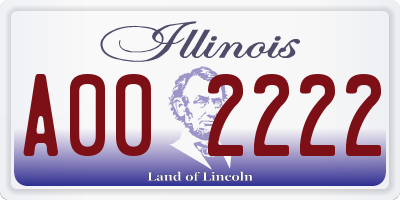 IL license plate A002222