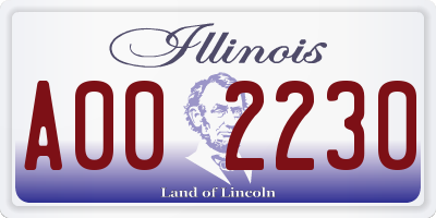 IL license plate A002230