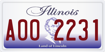 IL license plate A002231