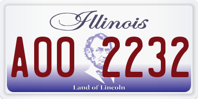 IL license plate A002232