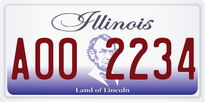 IL license plate A002234