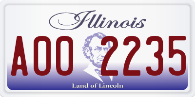 IL license plate A002235