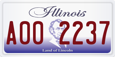 IL license plate A002237