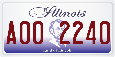 IL license plate A002240