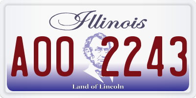 IL license plate A002243