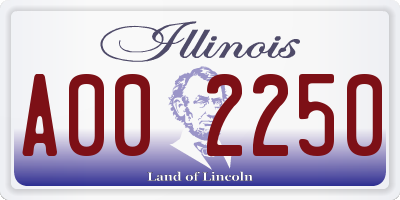 IL license plate A002250