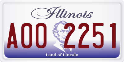 IL license plate A002251