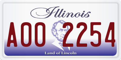 IL license plate A002254