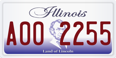 IL license plate A002255