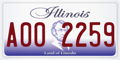 IL license plate A002259