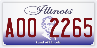 IL license plate A002265