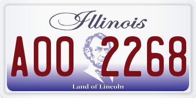 IL license plate A002268