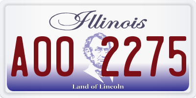 IL license plate A002275