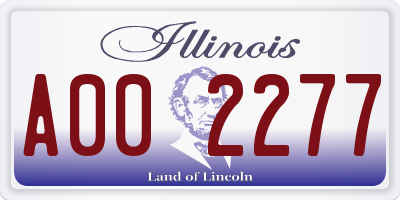 IL license plate A002277