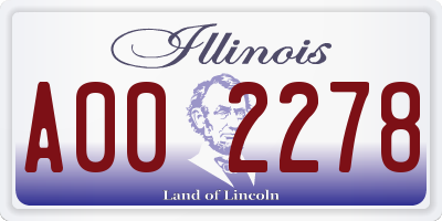 IL license plate A002278