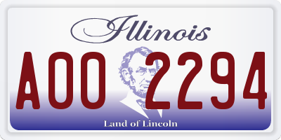 IL license plate A002294