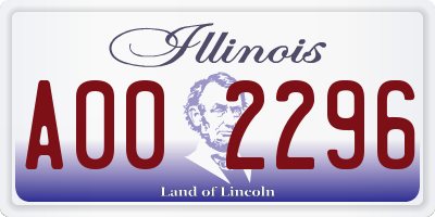 IL license plate A002296