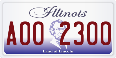 IL license plate A002300