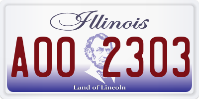 IL license plate A002303